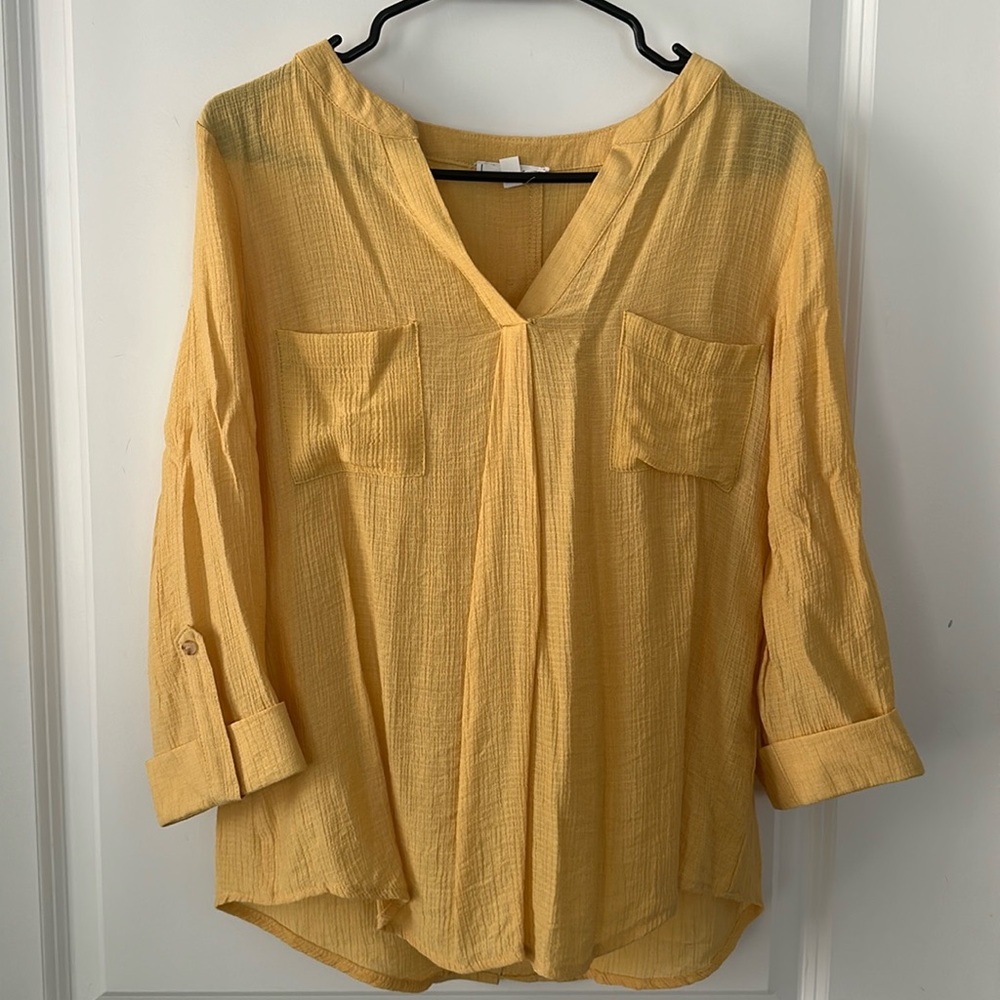 Boutique blouse - mustard yellow M worn once